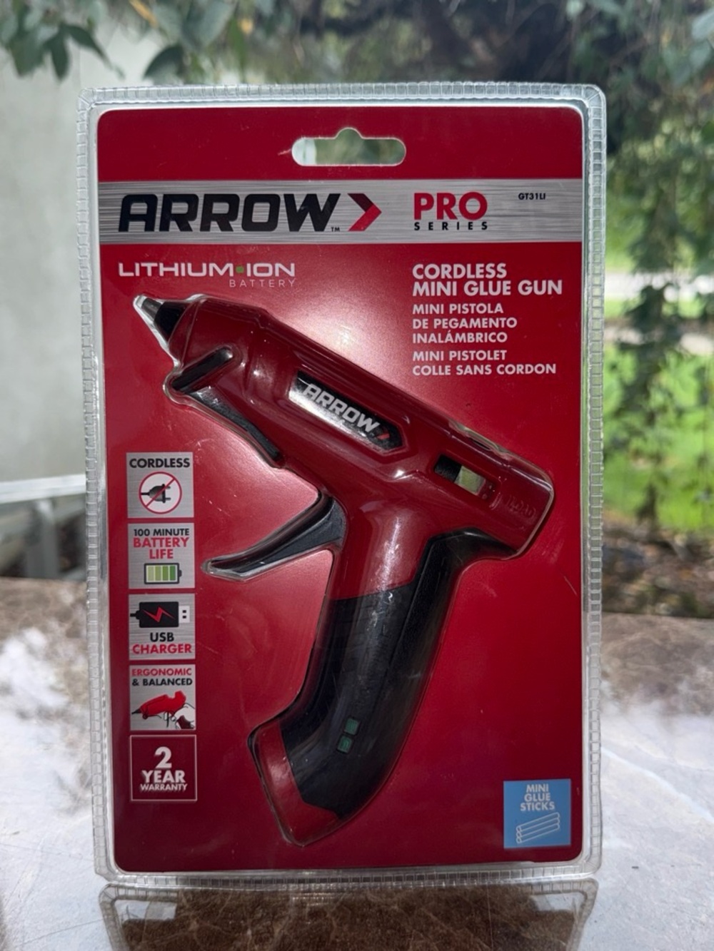 Arrow Pro Series Cordless Mini Glue Gun in Red and Black